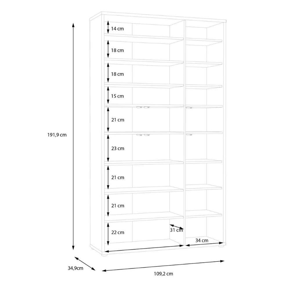Ansley Wooden Shoe Storage Cabinet with 6 Doors in Elegancia Oak
