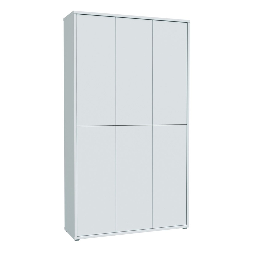 Ansley Wooden Shoe Storage Cabinet with 6 Doors in Light Grey