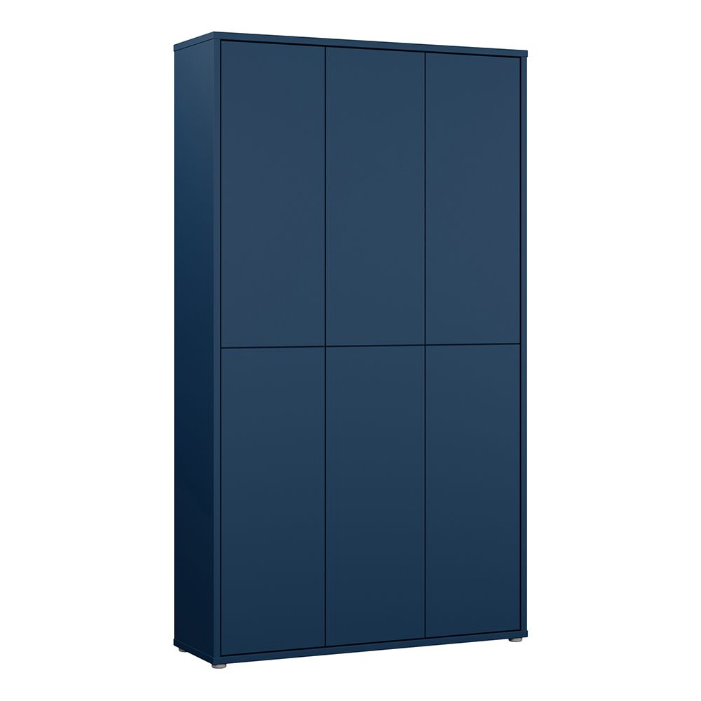 Ansley Wooden Shoe Storage Cabinet with 6 Doors in Night Blue