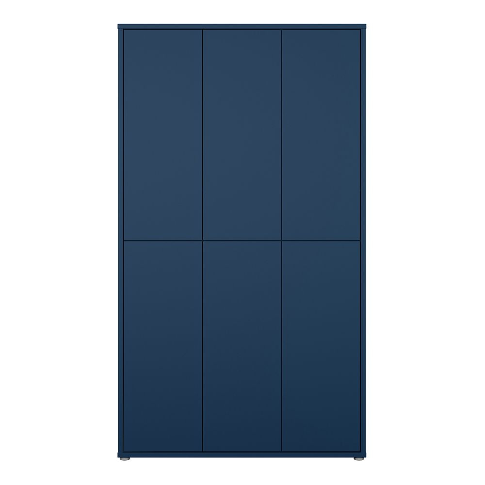 Ansley Wooden Shoe Storage Cabinet with 6 Doors in Night Blue