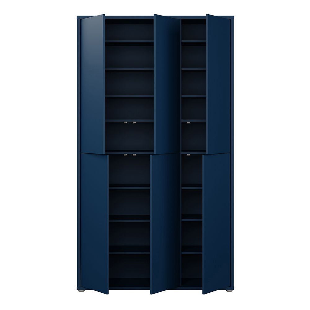 Ansley Wooden Shoe Storage Cabinet with 6 Doors in Night Blue