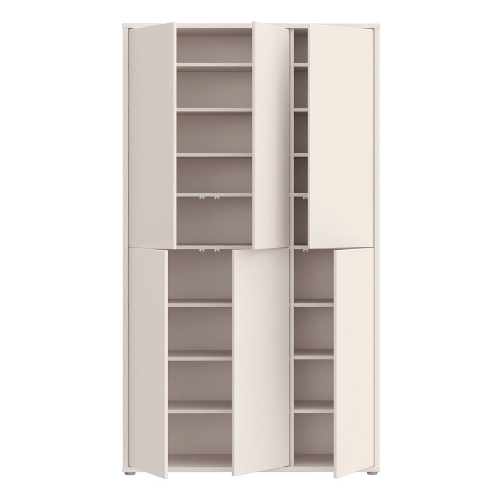 Ansley Wooden Shoe Storage Cabinet with 6 Doors in Sand