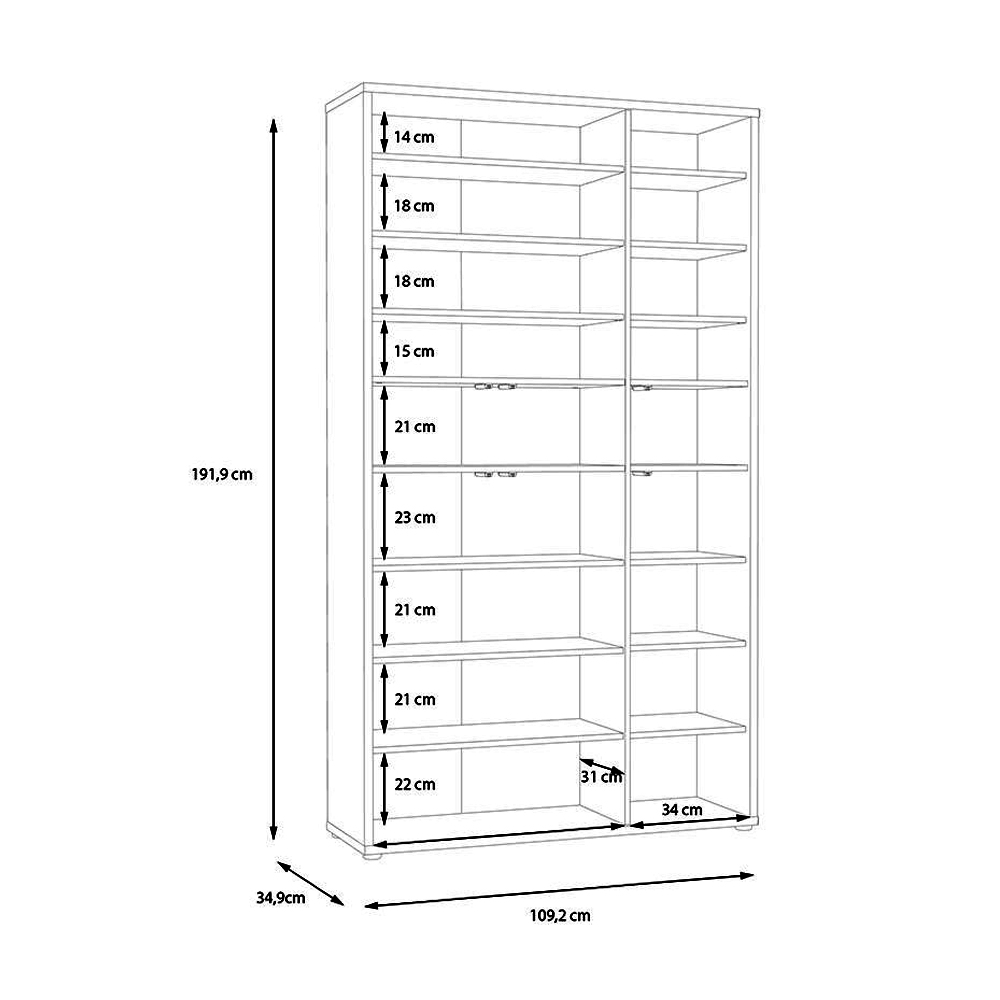 Ansley Wooden Shoe Storage Cabinet with 6 Doors in Sand