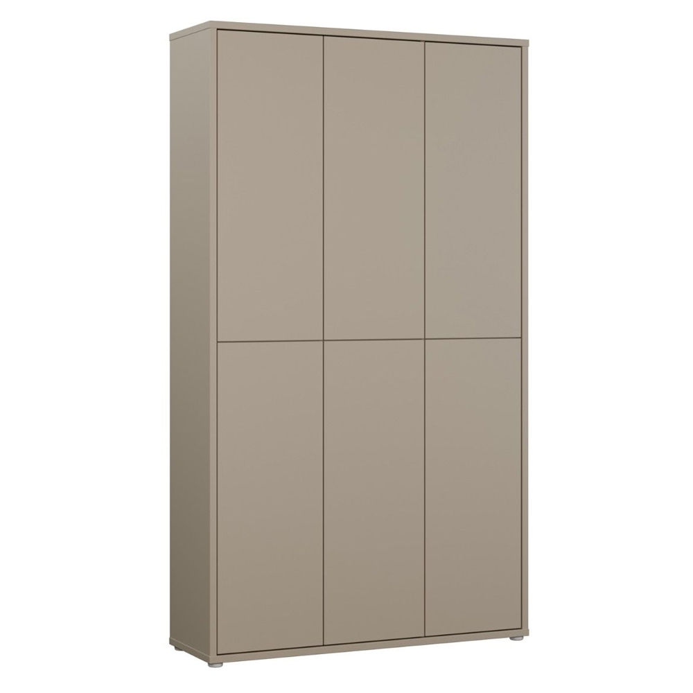 Ansley Wooden Shoe Storage Cabinet with 6 Doors in Taupe