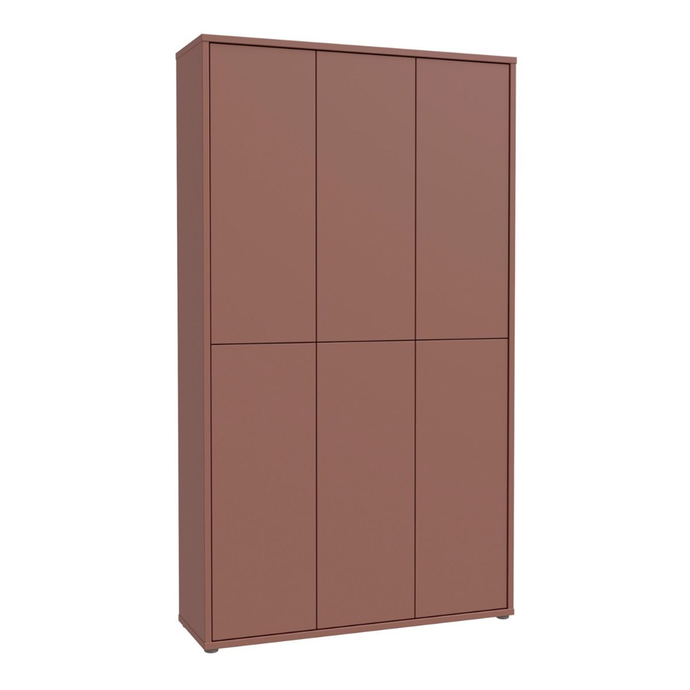 Ansley Wooden Shoe Storage Cabinet with 6 Doors in Terracotta