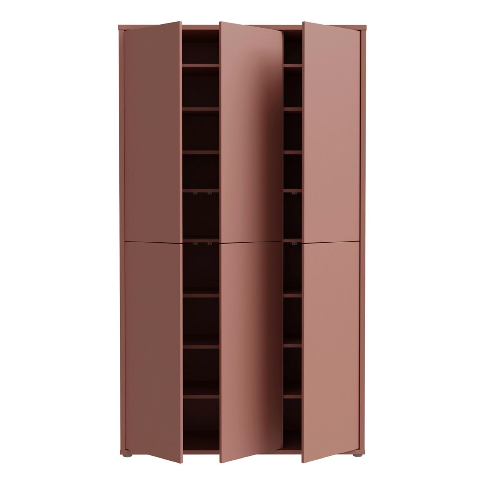 Ansley Wooden Shoe Storage Cabinet with 6 Doors in Terracotta