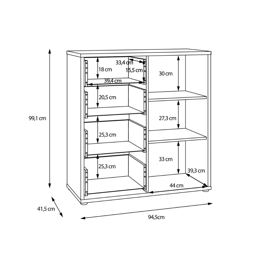 Ansley Wooden Sideboard with 1 Door 4 Drawers in Sand