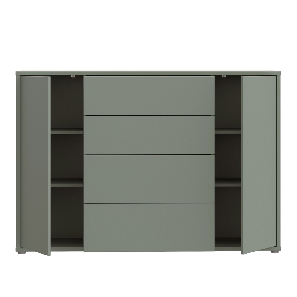 Ansley Wooden Sideboard with 2 Doors 4 Drawers in Sage Green