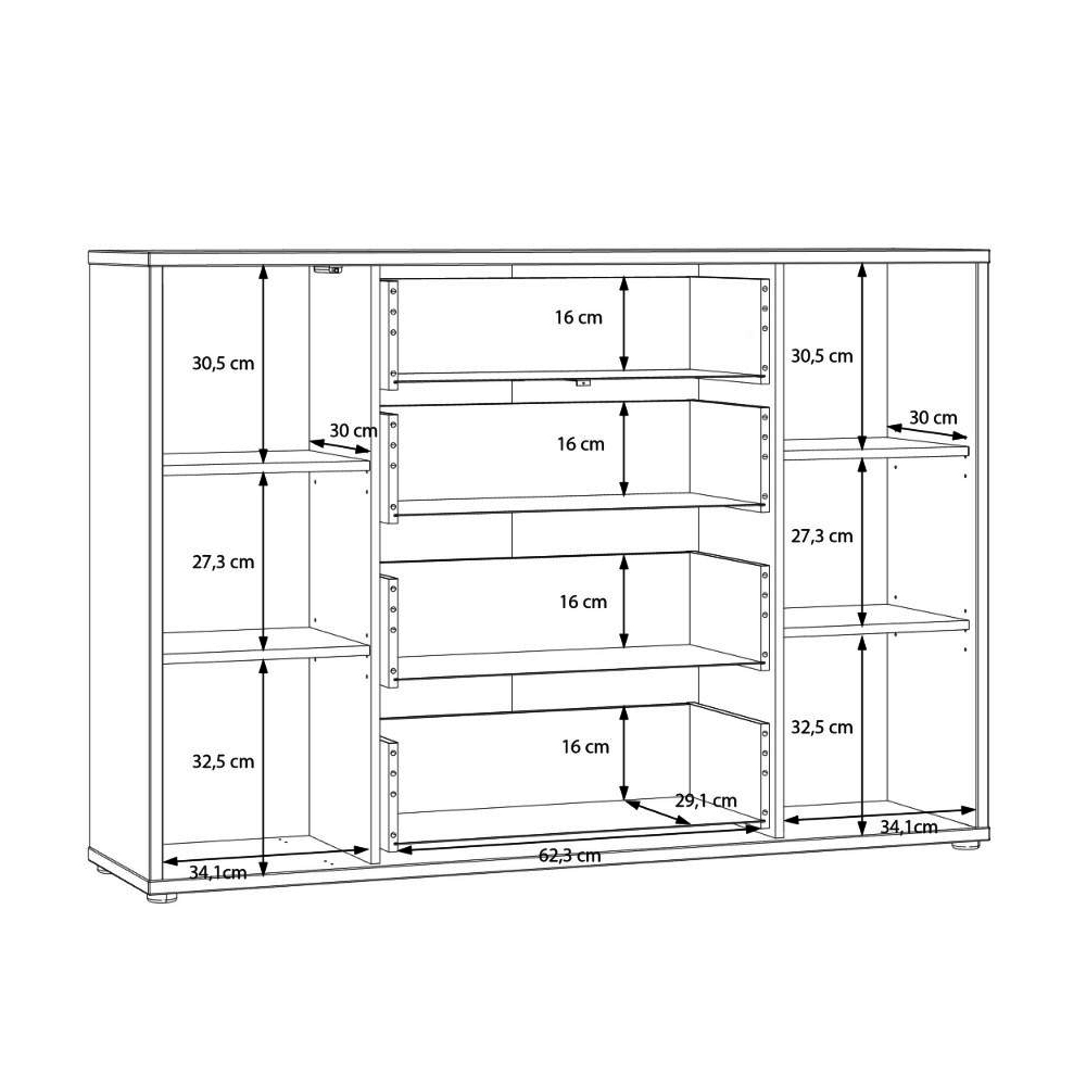 Ansley Wooden Sideboard with 2 Doors 4 Drawers in Sage Green