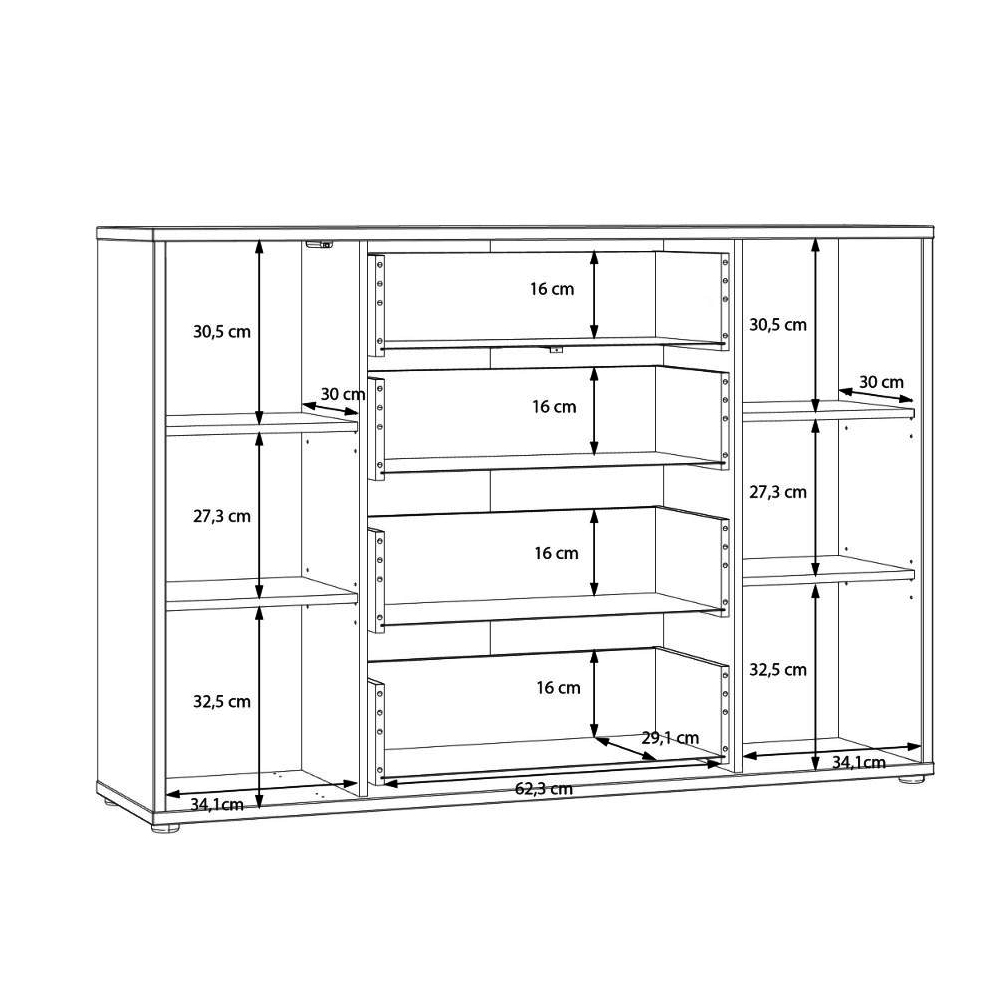 Ansley Wooden Sideboard with 2 Doors 4 Drawers in Sand