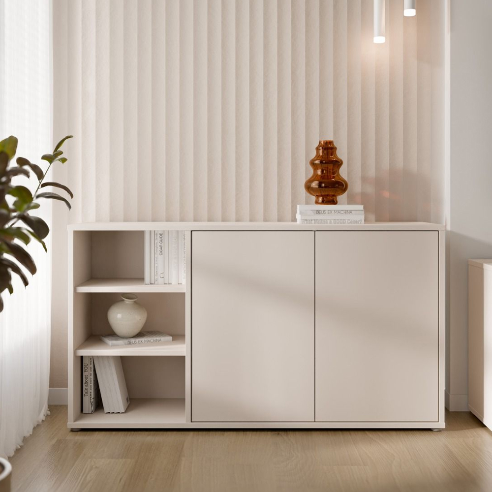 Ansley Wooden Sideboard with 2 Doors in Sand