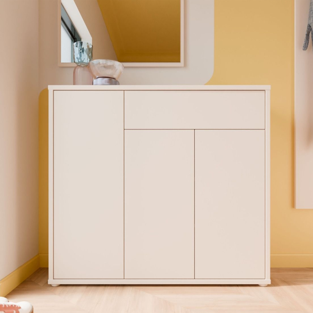 Ansley Wooden Sideboard with 3 Doors 1 Drawer in Sand
