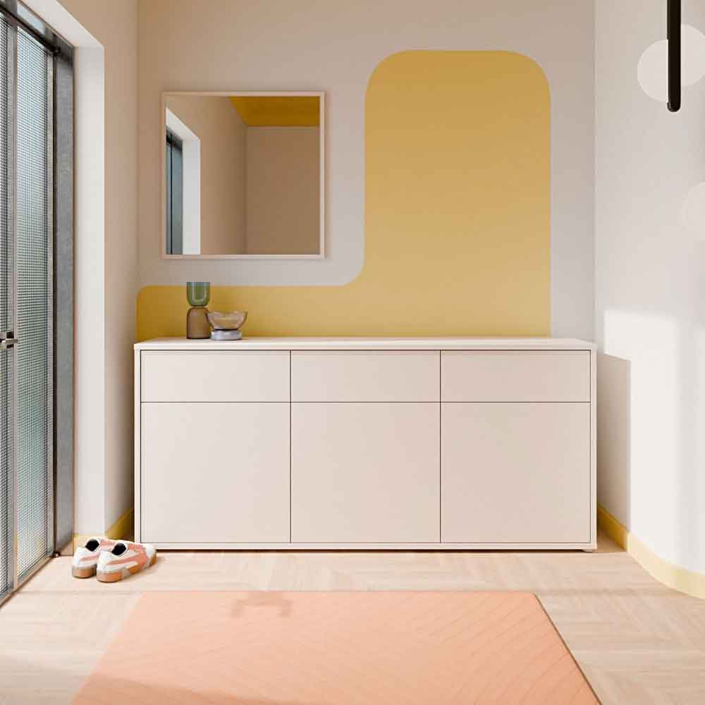 Ansley Wooden Sideboard With 3 Doors 3 Drawers in Sand