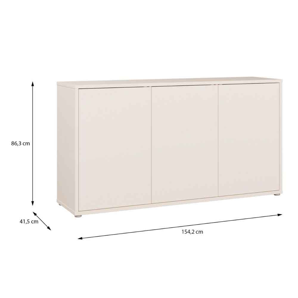Ansley Wooden Sideboard with 3 Doors in Sand