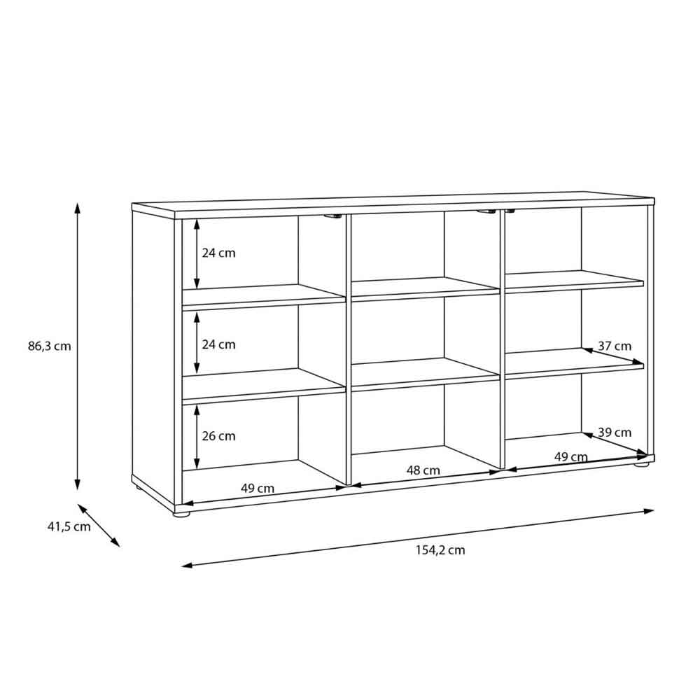 Ansley Wooden Sideboard with 3 Doors in Sand