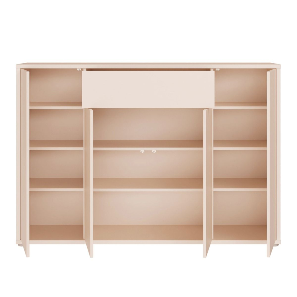 Ansley Wooden Sideboard with 4 Doors in Sand