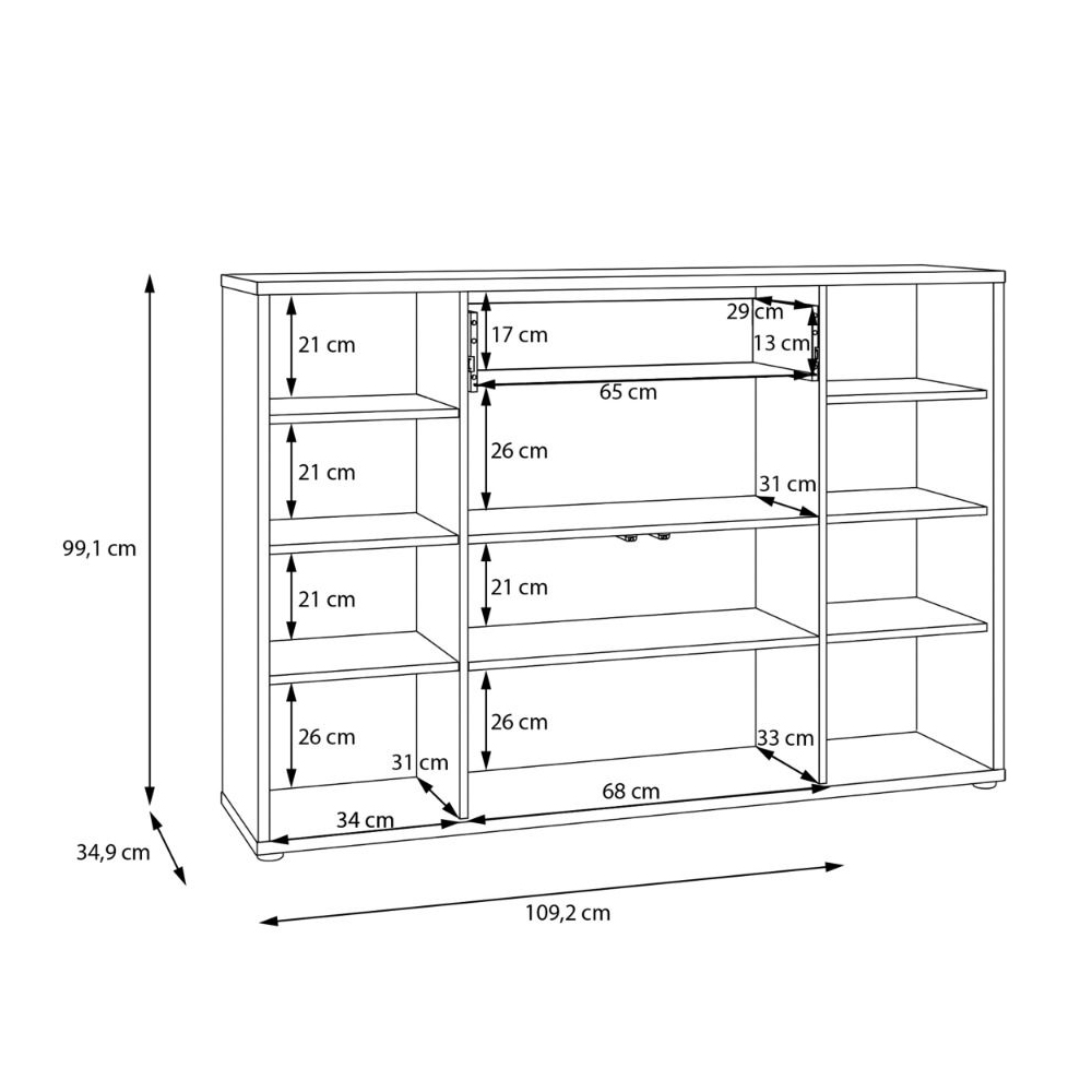 Ansley Wooden Sideboard with 4 Doors in Sand