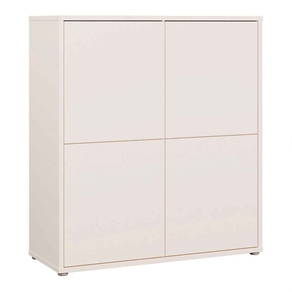 Ansley Wooden Small Storage Cabinet with 4 Doors in Sand