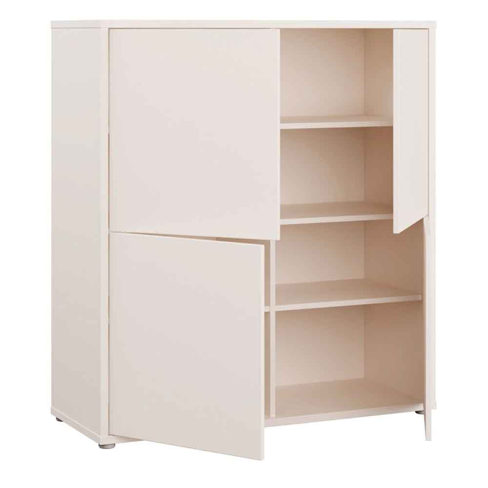 Ansley Wooden Small Storage Cabinet with 4 Doors in Sand