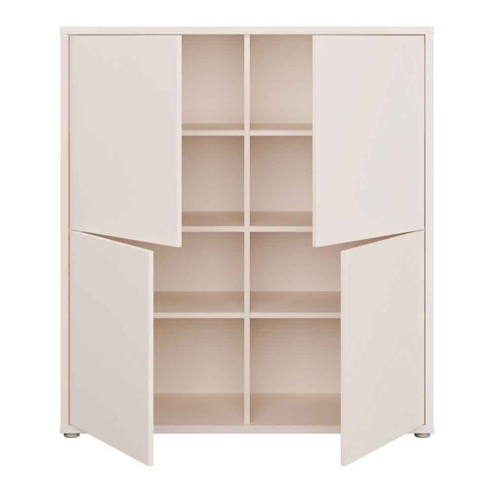 Ansley Wooden Small Storage Cabinet with 4 Doors in Sand