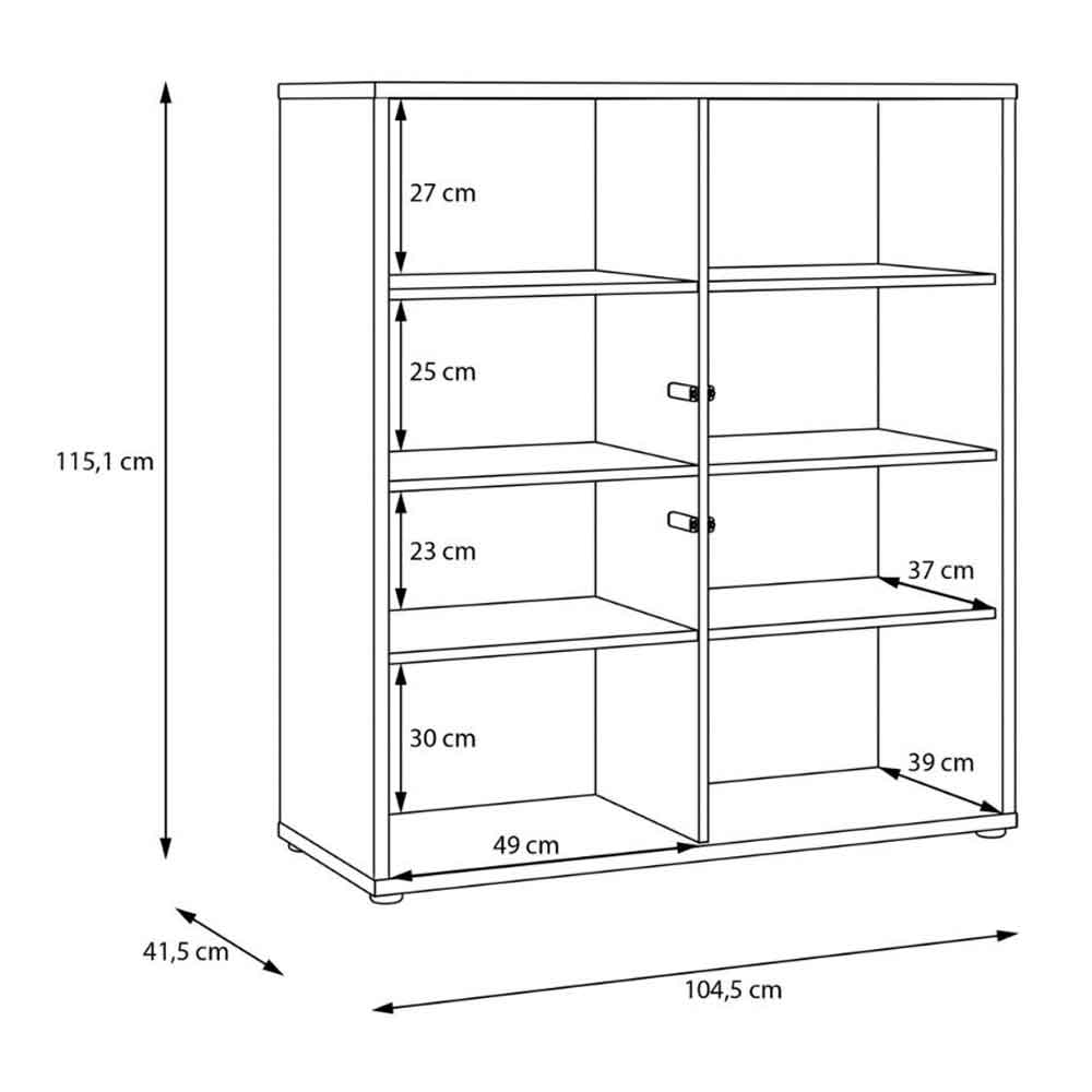 Ansley Wooden Small Storage Cabinet with 4 Doors in Sand