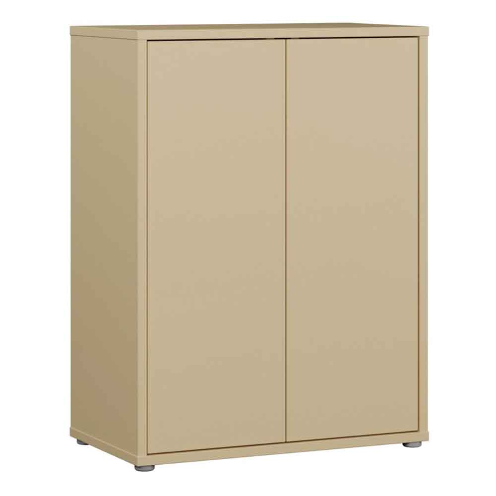 Ansley Wooden Storage Cabinet with 2 Doors in Butter Yellow