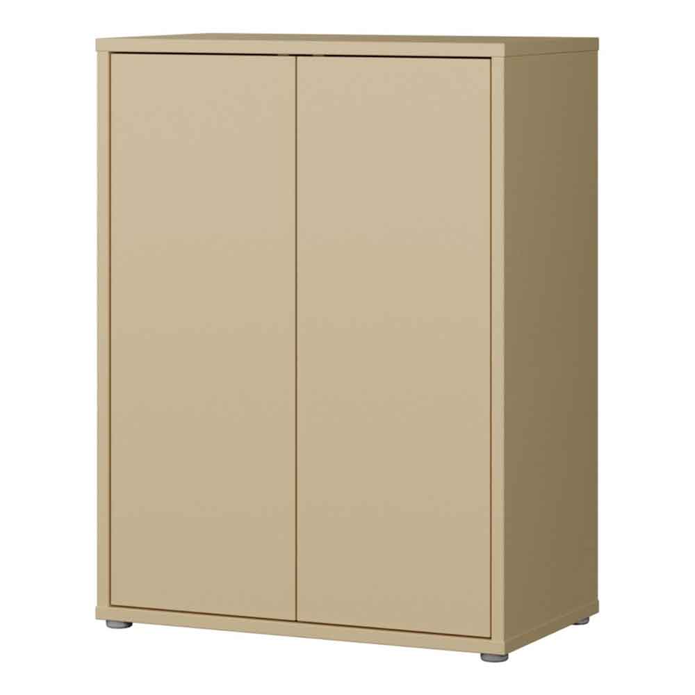Ansley Wooden Storage Cabinet with 2 Doors in Butter Yellow