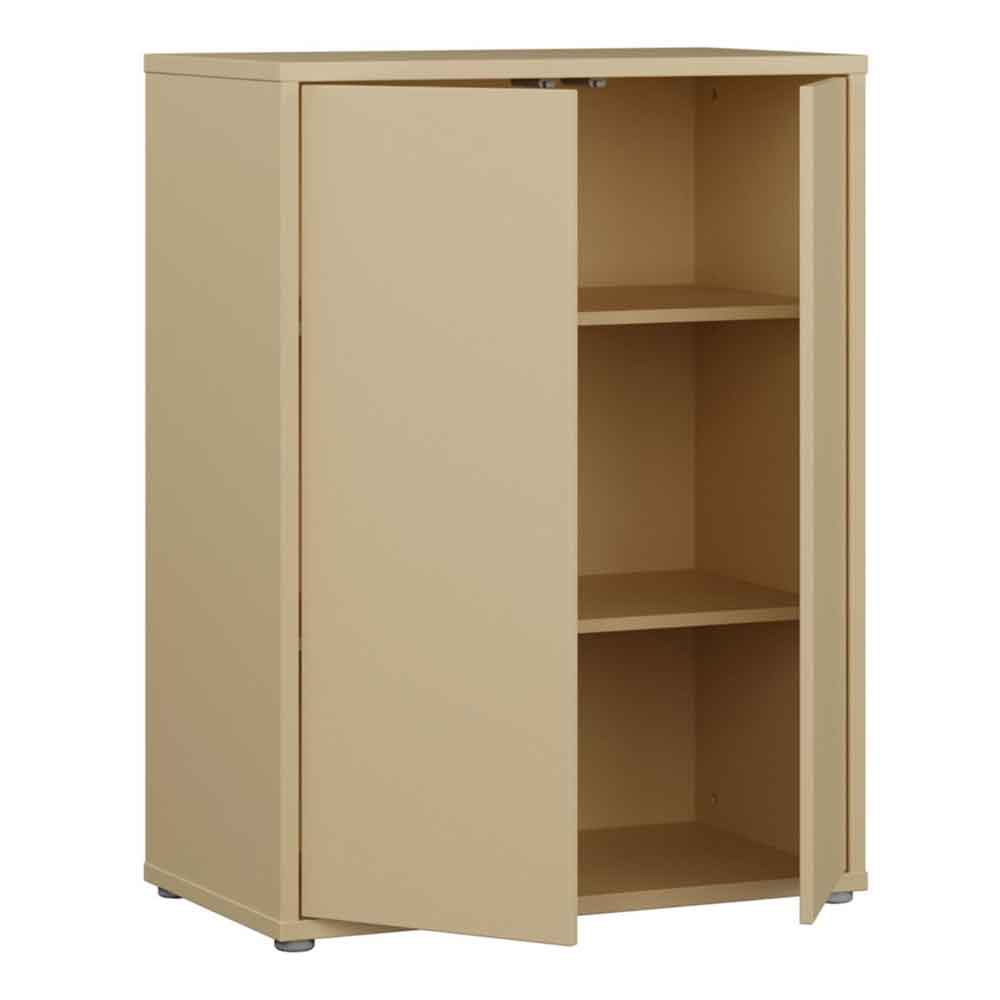 Ansley Wooden Storage Cabinet with 2 Doors in Butter Yellow