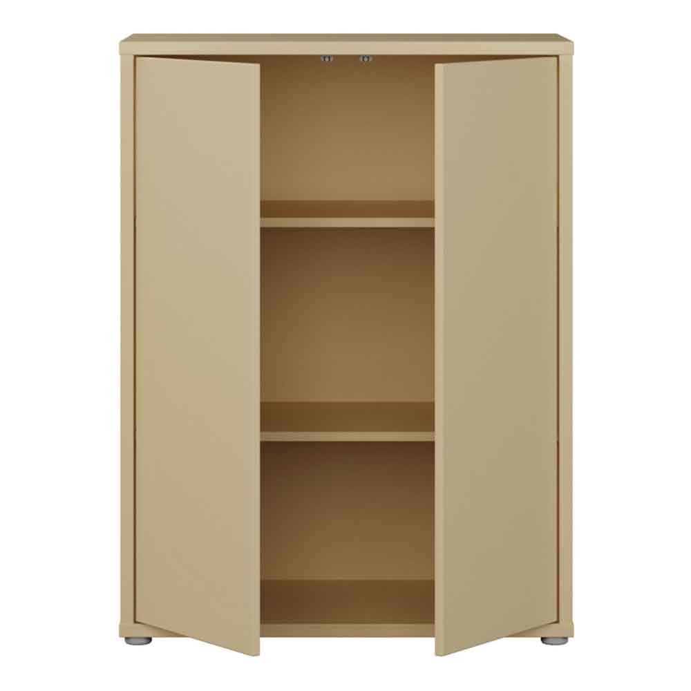 Ansley Wooden Storage Cabinet with 2 Doors in Butter Yellow