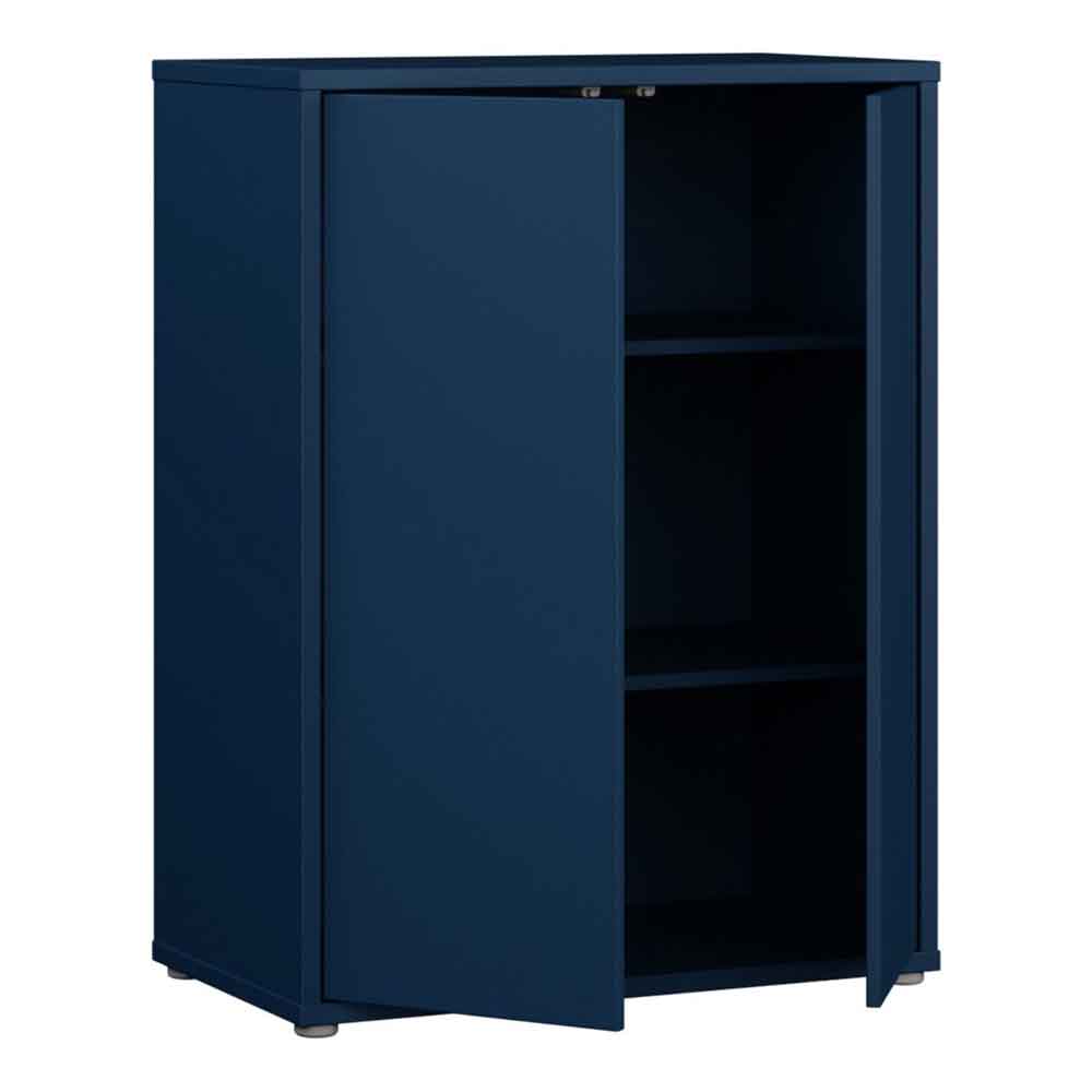 Ansley Wooden Storage Cabinet with 2 Doors in Night Blue
