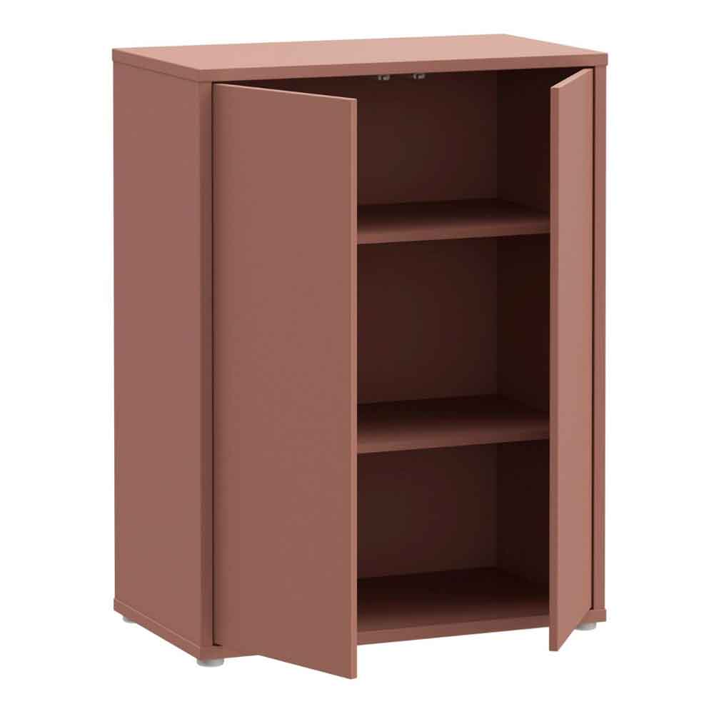 Ansley Wooden Storage Cabinet with 2 Doors in Terracotta