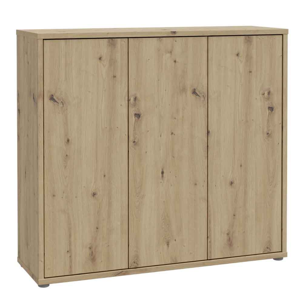 Ansley Wooden Storage Cabinet with 3 Doors in Artisan Oak