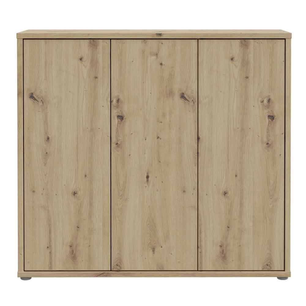 Ansley Wooden Storage Cabinet with 3 Doors in Artisan Oak