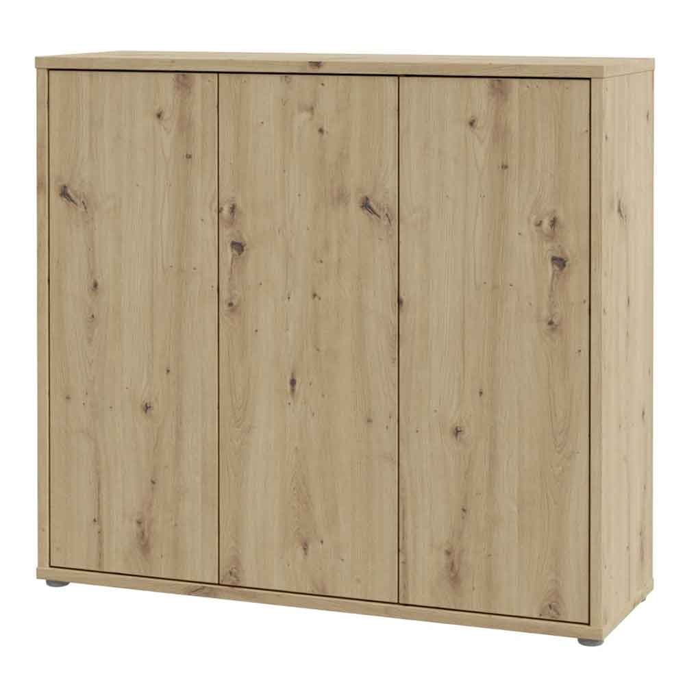 Ansley Wooden Storage Cabinet with 3 Doors in Artisan Oak