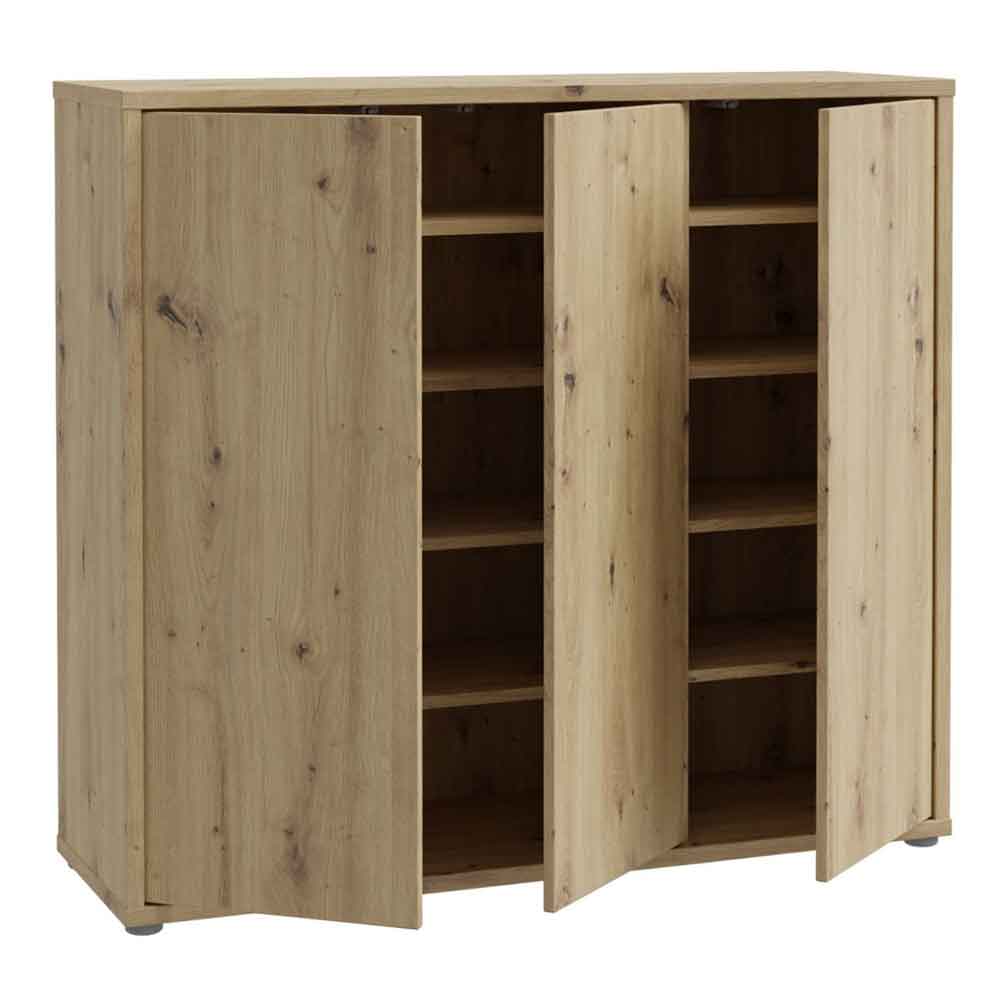 Ansley Wooden Storage Cabinet with 3 Doors in Artisan Oak