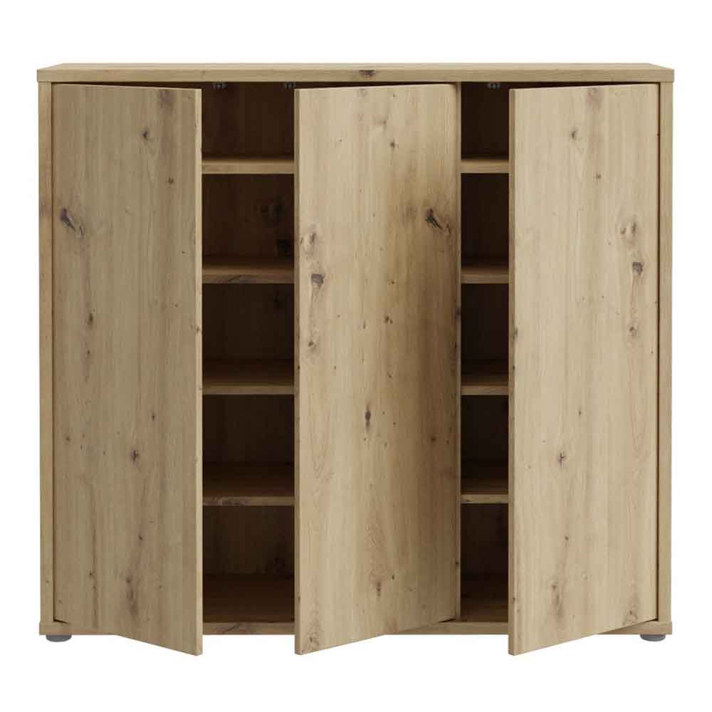 Ansley Wooden Storage Cabinet with 3 Doors in Artisan Oak