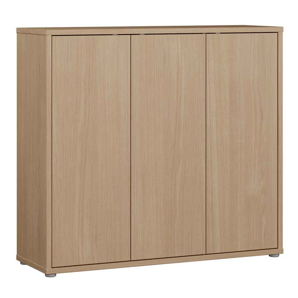 Ansley Wooden Storage Cabinet with 3 Doors in Elegancia Oak