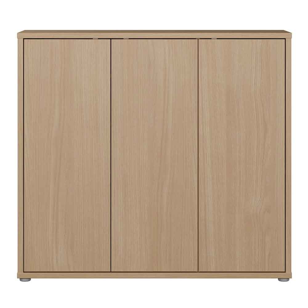 Ansley Wooden Storage Cabinet with 3 Doors in Elegancia Oak