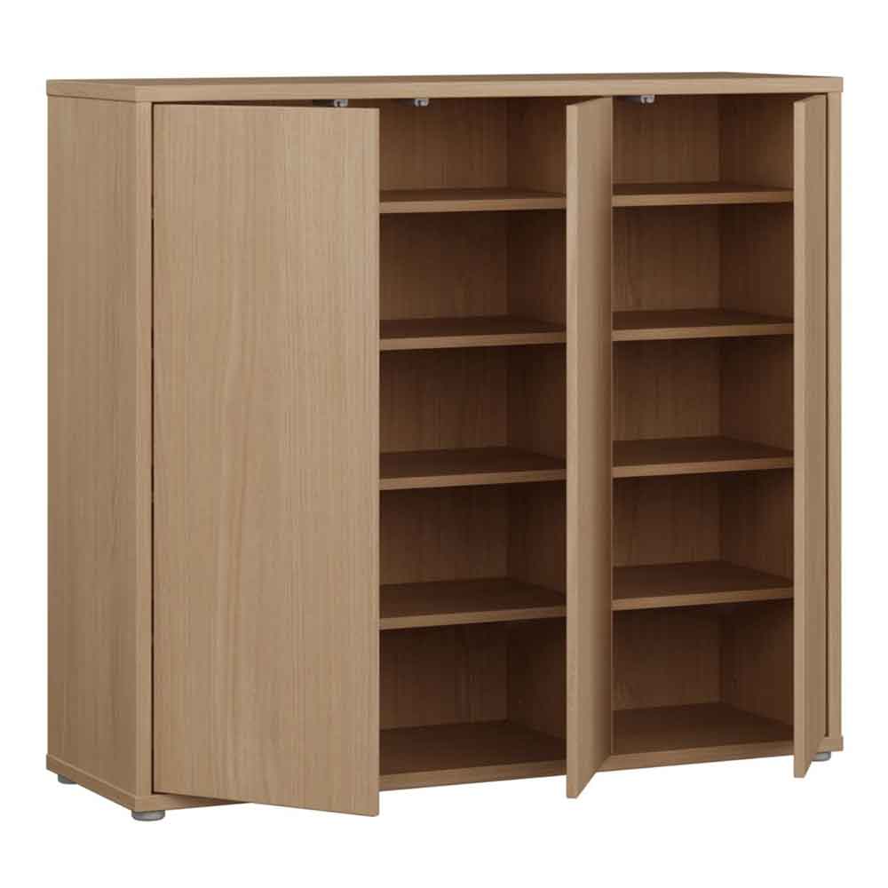 Ansley Wooden Storage Cabinet with 3 Doors in Elegancia Oak