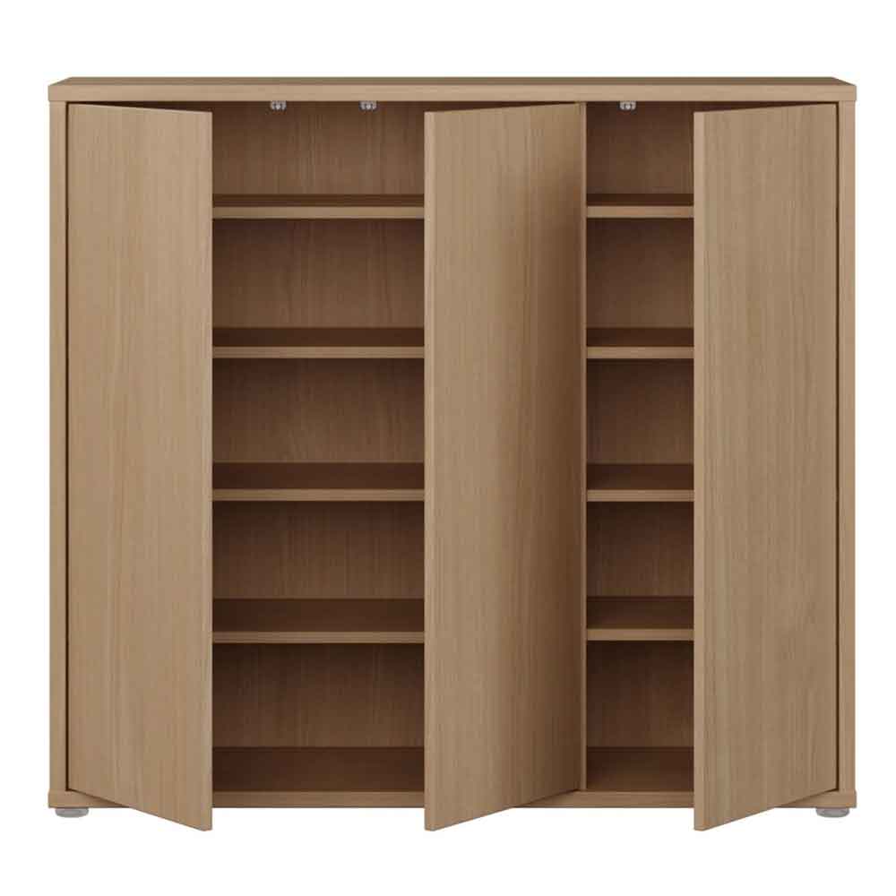 Ansley Wooden Storage Cabinet with 3 Doors in Elegancia Oak