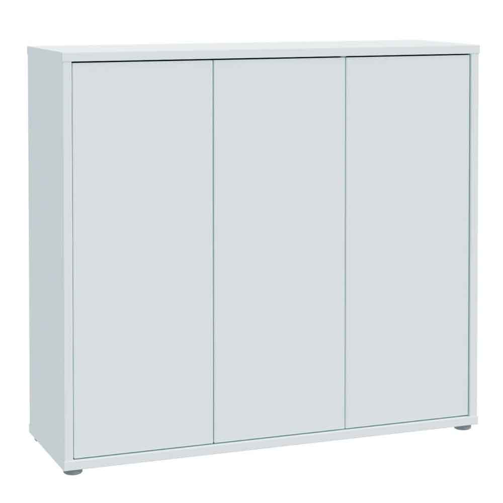 Ansley Wooden Storage Cabinet with 3 Doors in Light Grey
