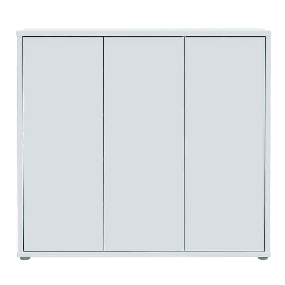 Ansley Wooden Storage Cabinet with 3 Doors in Light Grey