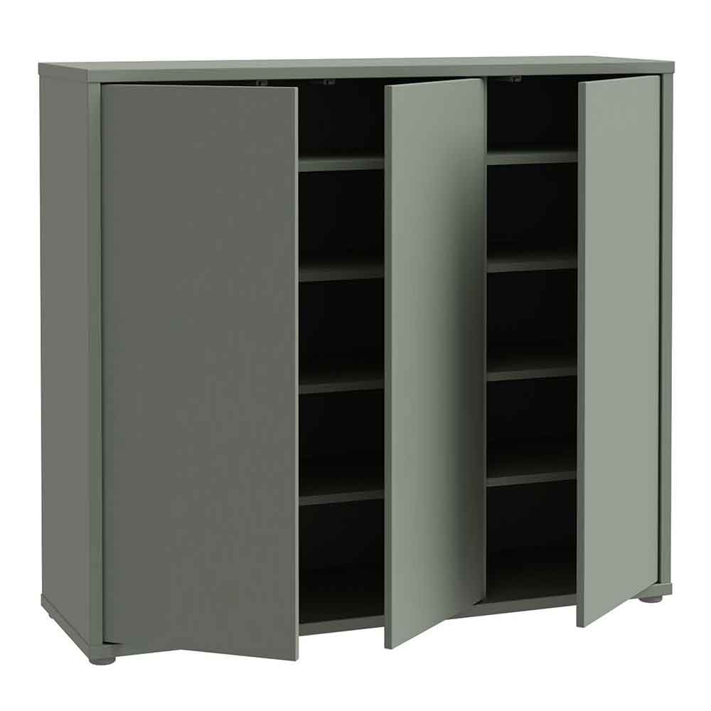 Ansley Wooden Storage Cabinet with 3 Doors in Sage Green