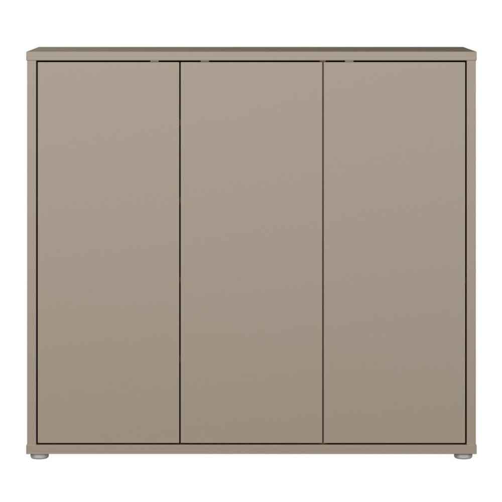 Ansley Wooden Storage Cabinet with 3 Doors in Taupe