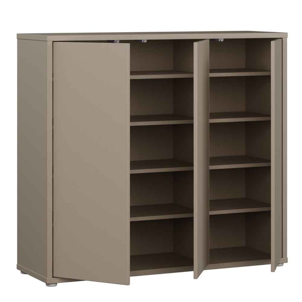 Ansley Wooden Storage Cabinet with 3 Doors in Taupe