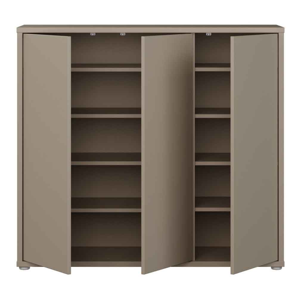 Ansley Wooden Storage Cabinet with 3 Doors in Taupe