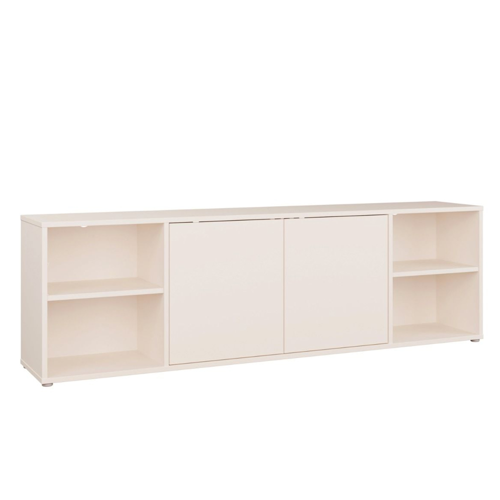 Ansley Wooden TV Stand with 2 Doors 4 Shelves in Sand