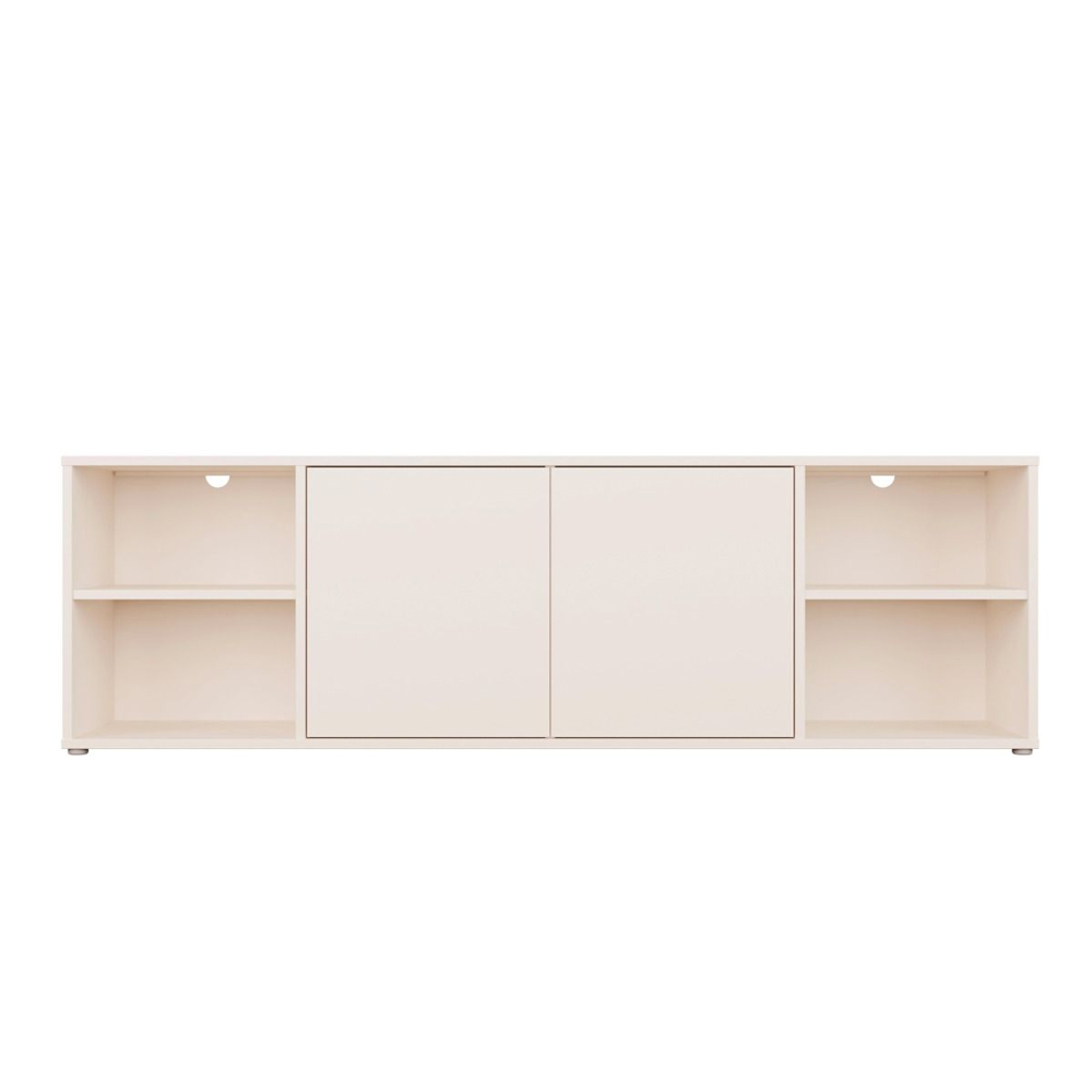 Ansley Wooden TV Stand with 2 Doors 4 Shelves in Sand