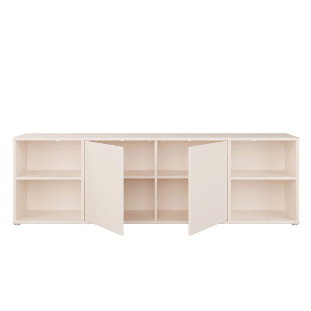 Ansley Wooden TV Stand with 2 Doors 4 Shelves in Sand