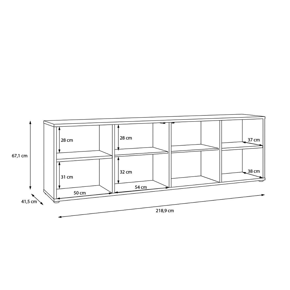 Ansley Wooden TV Stand with 2 Doors 4 Shelves in Sand